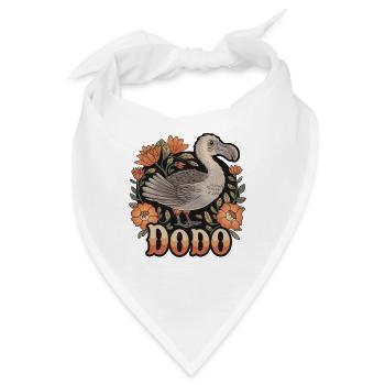  DODO Dodo Vogel Retro Blumen Ausgestorbenes Tier - Bandana - Weiß - Vorne