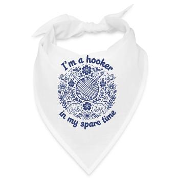 Ich bin in meiner Freizeit ein lustiger Häkelliebhaber - Bandana - Weiß - Vorne
