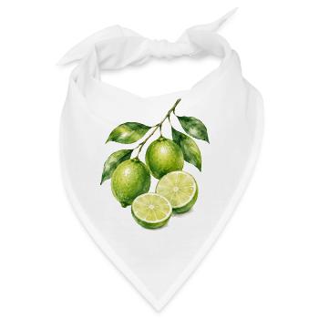 Limetten Aquarell Frische - Bandana - Weiß - Vorne