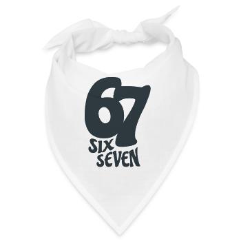 six seven | Zahlenduo 6 und 7 | Fröhliche Ziffern - Bandana Dreieckstuch - Weiß - Vorne