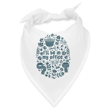 Lustiger Häkelliebhaber, ich bin in meinem Büro Garn - Bandana - Weiß - Vorne