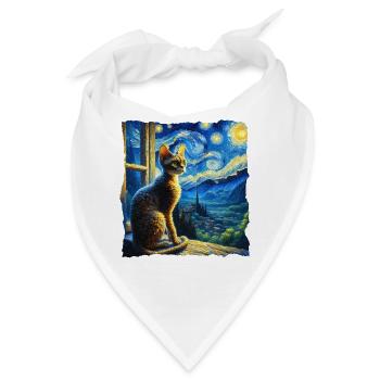 Devon Rex Starry Night - Bandana - Weiß - Vorne