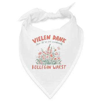 Kollegin Abschied Retro Blumen Jobwechsel Rente - Bandana - Weiß - Vorne