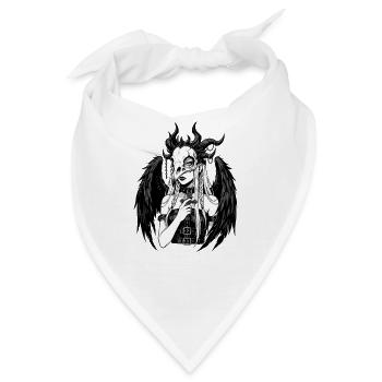 Schädelengel mit Flügeln - Bandana - Weiß - Vorne