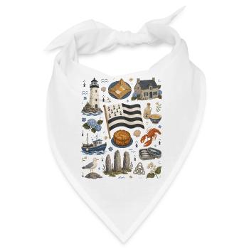 Bretagne | Küste, Leuchtturm & Meerweh - Bandana - Weiß - Vorne