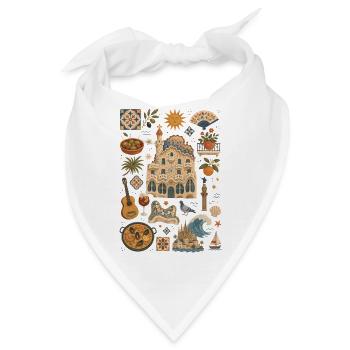 Barcelona | Mittelmeer, Gaudí & Genuss - Bandana - Weiß - Vorne