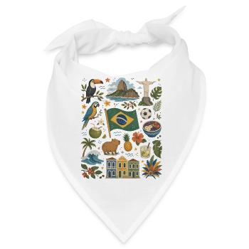 Brasilien | Tropen, Fußball & Lebensfreude - Bandana - Weiß - Vorne
