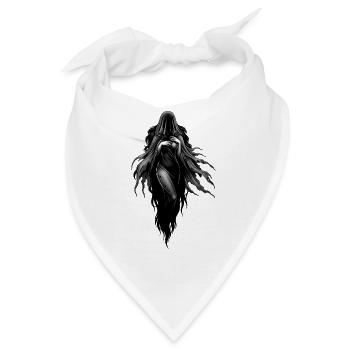 Nebelgeist im schwarzen Umhang - Bandana - Weiß - Vorne