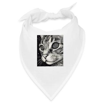 Hypnotischer Katzenblick im All - Bandana - Weiß - Vorne