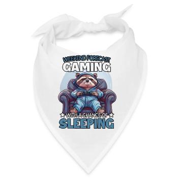 Waschbär-Gamer im Schlafmodus - Bandana - Weiß - Vorne