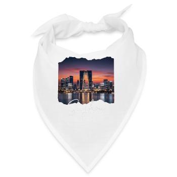 Suzhou Skyline Abendrot Script - Bandana - Weiß - Vorne