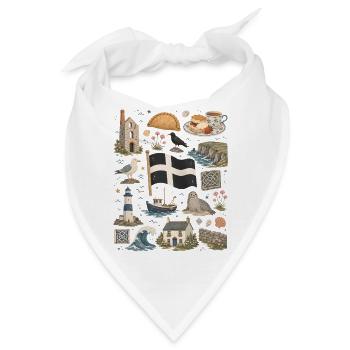 Cornwall | Klippen, Küste & Meerweh - Bandana - Weiß - Vorne