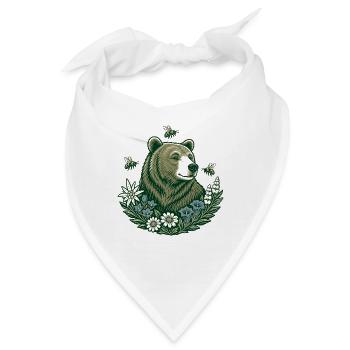 Alpenbärenbienen Edelweiss Volkskunst - Bandana - Weiß - Vorne