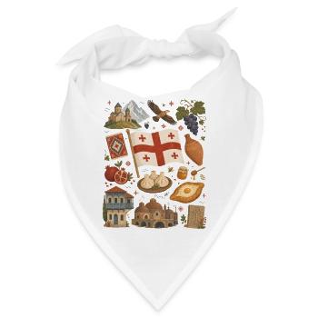 Georgien | Kaukasus, Genuss & Heimat - Bandana - Weiß - Vorne