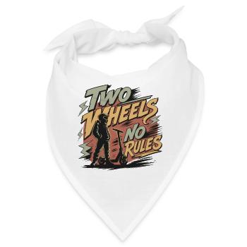Zwei Räder Keine Regeln | Rollerfahrer - Bandana - Weiß - Vorne