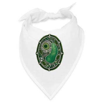 Botanische Pflanzenzell-Buntglas-Illustration - Bandana - Weiß - Vorne
