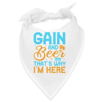 Gambling Fan Gain & Beer That´s Why I´m Here - Bandana - Weiß - Vorne