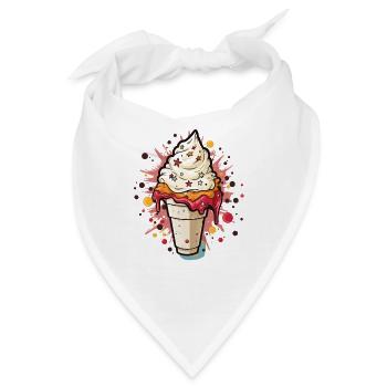 Eiscreme Becher - Bandana - Weiß - Vorne