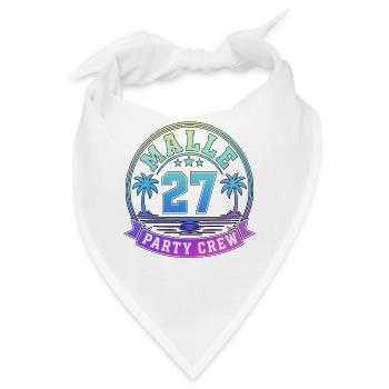 Malle 2027 Party Crew Mallorca Urlaub Gruppe - Bandana - Weiß - Vorne