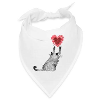  Katze Katzen Katzenmutter Katzenkind  - Bandana - Weiß - Vorne