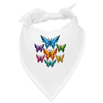 Geometrische Schmetterlinge Farbpalette - Bandana - Weiß - Vorne
