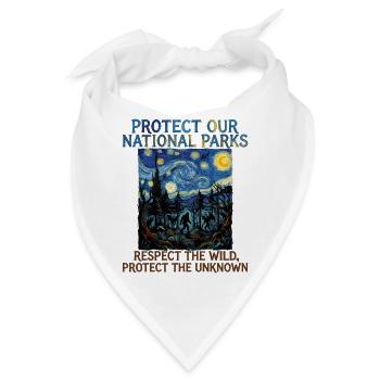 Kryptid Van Gogh schützt unsere Nationalparks - Bandana - Weiß - Vorne