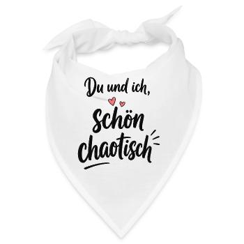 Du und ich – schön chaotisch mit Herz - Bandana - Weiß - Vorne