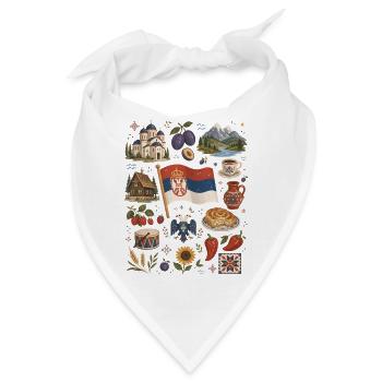 Serbien | Balkan, Tradition & Heimat - Bandana - Weiß - Vorne