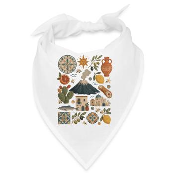 Sizilien | Ätna, Zitrus & Inselgenuss - Bandana - Weiß - Vorne