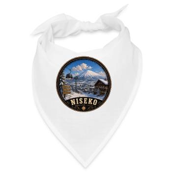 Niseko Hokkaido Winterurlaub Skifahren Snowboard - Bandana - Weiß - Vorne