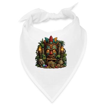 Tiki Totem Schatzmaske - Bandana - Weiß - Vorne