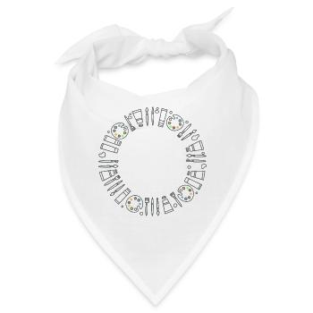 Kunstkreis mit Pinsel und Palette - Bandana - Weiß - Vorne