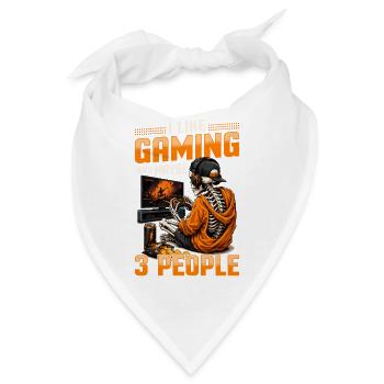 Skeleton Gamer Gaming Halloween - Bandana - Weiß - Vorne