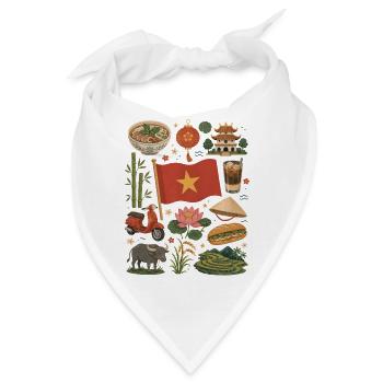 Vietnam Reiseliebe | Reisfelder & Kultur - Bandana - Weiß - Vorne