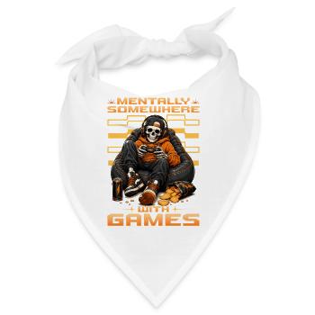 Skeleton Gamer Gaming Halloween - Bandana - Weiß - Vorne