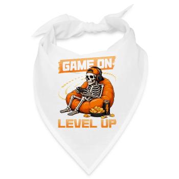 Skeleton Gamer Gaming Halloween - Bandana - Weiß - Vorne