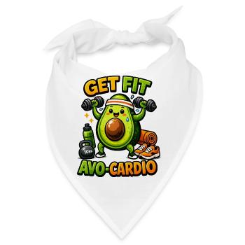 AVO-CARDIO – Avocado in Training - Bandana - Weiß - Vorne