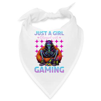 Skeleton Gamer Gaming Halloween - Bandana - Weiß - Vorne