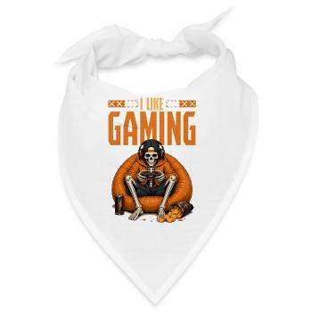 Skeleton Gamer Gaming Halloween - Bandana - Weiß - Vorne