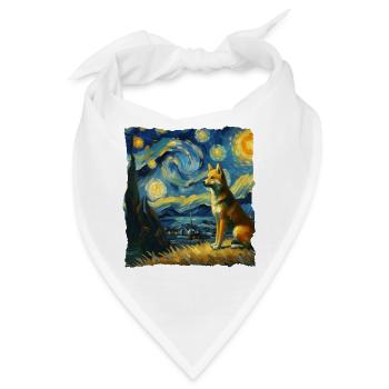 Australischer Wildhund Starry Night - Bandana - Weiß - Vorne