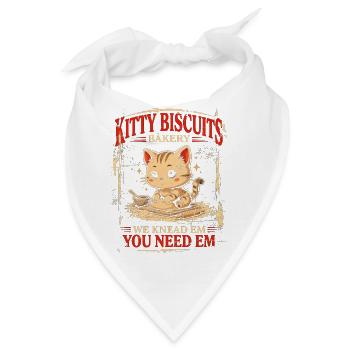 Kitty Biscuits Bäckerei: Wir kneten sie - Bandana - Weiß - Vorne
