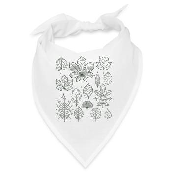 Blätter und Laub | Natur | Botanik - Bandana - Weiß - Vorne