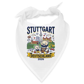 City Stuttgart Germany Traditional Bears Travel - Bandana - Weiß - Vorne
