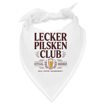 Bier Lecker Pilsken Club Ruhrpott Pils Bierchen - Bandana - Weiß - Vorne