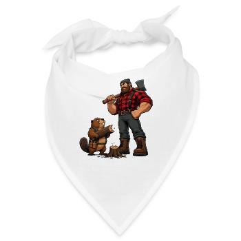 Lumberjack und Biberfreund - Bandana - Weiß - Vorne
