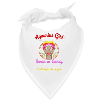 Sternzeichen Wassermann - Bandana - Weiß - Vorne