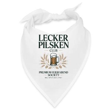 Bier Lecker Pilsken Club Ruhrpott Pils Bierchen - Bandana - Weiß - Vorne
