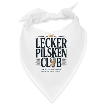 Bier Lecker Pilsken Club Ruhrpott Pils Bierchen - Bandana - Weiß - Vorne