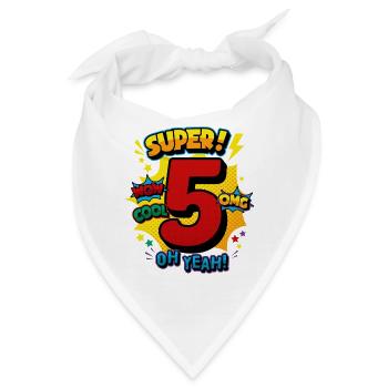 5th Birthday High Five Super Comic Number 5 Art - Bandana - Weiß - Vorne