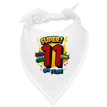 11th Birthday Super Comic Cool Number 11 - Bandana - Weiß - Vorne